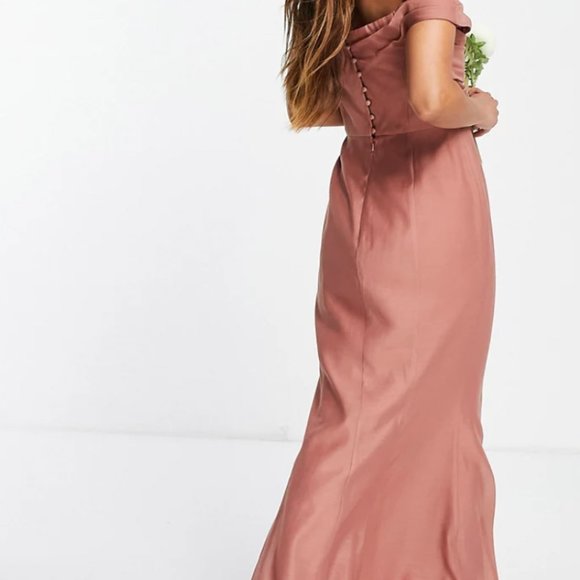 ASOS Bridesmaid/Formal off shoulder maxi dress with corset detail - Picture 4 of 6